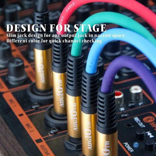 Alt view image 5 of 5 - Guitar Cable 10 ft, Stage Electric Instrument Bass Cable AMP Cord 1/4 Straight to Straight Black