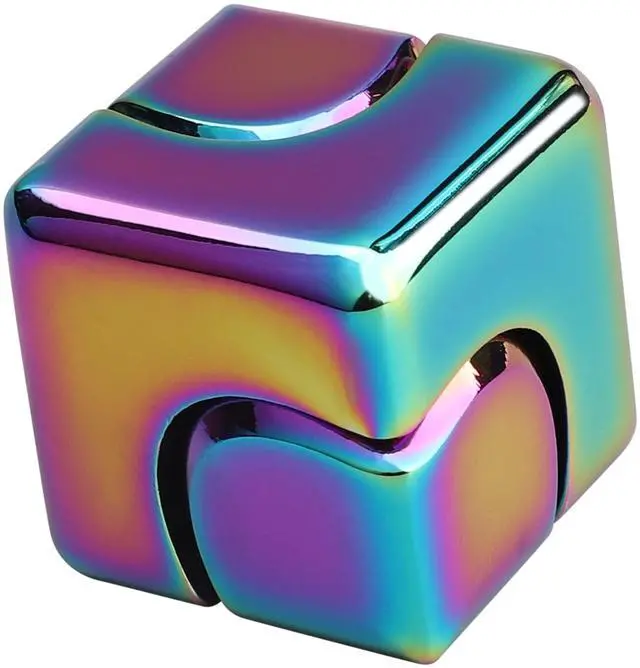 Main image of Infinity Gear Fidget Cube Spinner for Kid Adult, Transformable Spinning Top Metallic Fidget Toys for Anti-Anxiety Stress Relief Autism Finger Hand Spinner, 2-in-1 Cube Toy for Desk Office Classroom