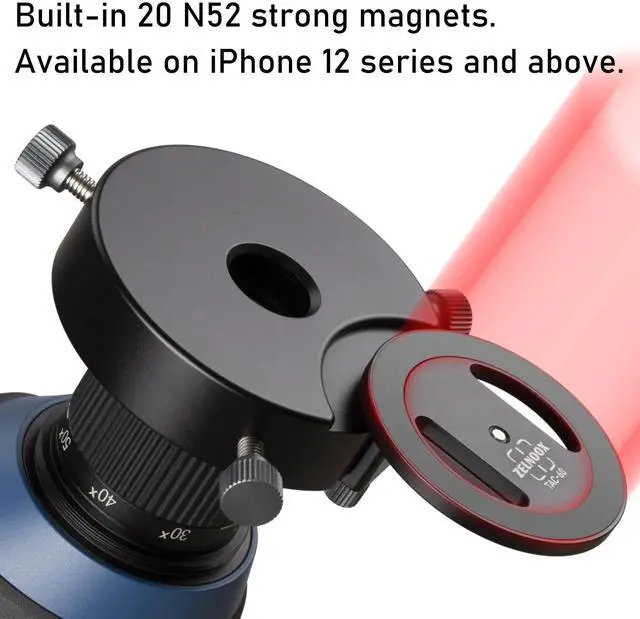 Alt view image 2 of 7 - for Magsafe Digiscoping Adapter,Fits Telescope or Spotting Scope 2.5" Eyepiece Max,Magnetic Attachment for iPhone 12/13/14/15/16/17 Pro Max Magnetic Case