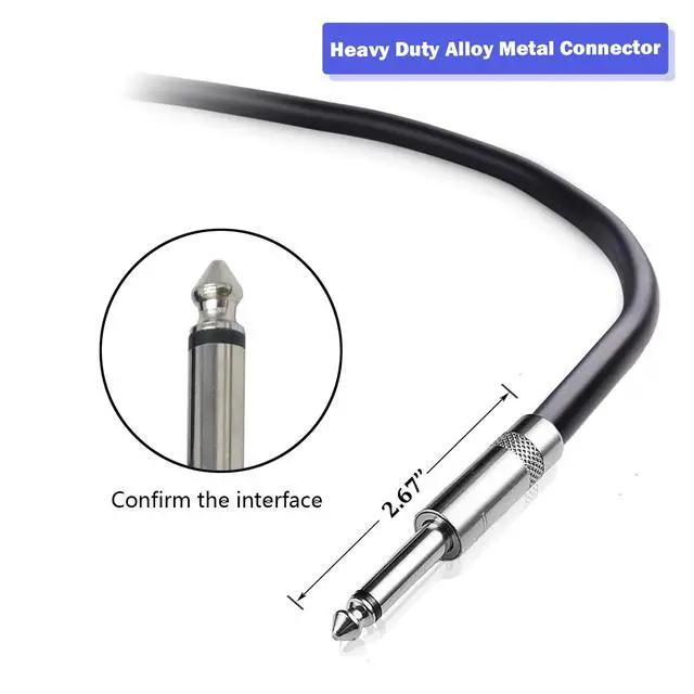 Alt view image 3 of 7 - 2 Pack 15ft 1/4 Inch to 1/4 Inch Male Speaker Cable, 15 feet 6.35mm Stereo Audio Connection Cord, 12 Gauge AWG Wire