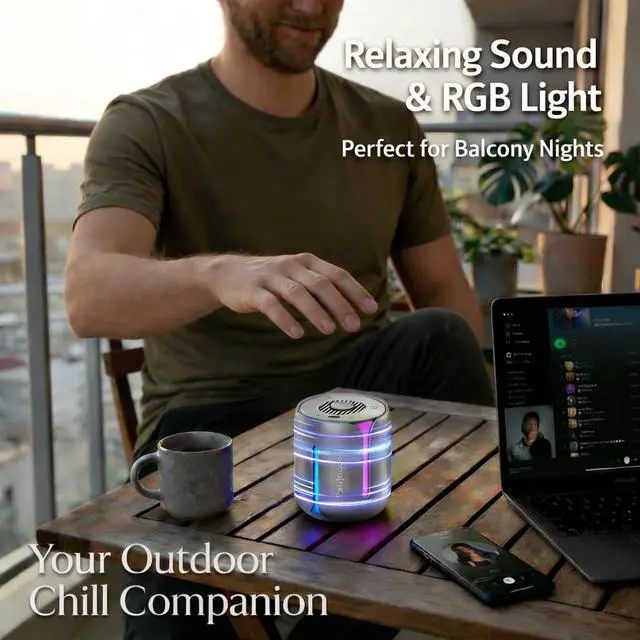 Alt view image 5 of 7 - Interactive Spinning Bluetooth Speaker with RGB Light Metal Fingertip Gyro Desk Gadget, Portable LED Night Light Speaker, USB-C Rechargeable Mini Wireless Speaker for Phone, Gaming Room & Office