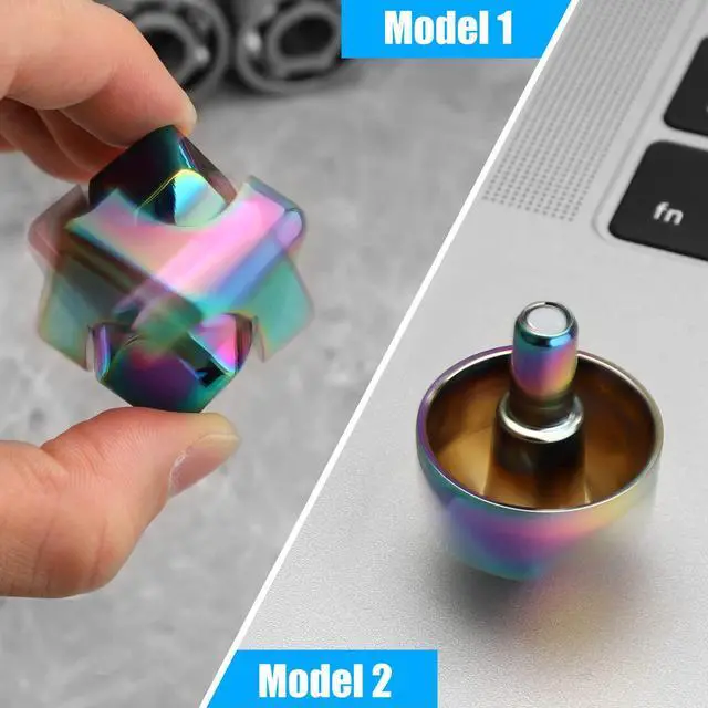 Alt view image 5 of 7 - Infinity Gear Fidget Cube Spinner for Kid Adult, Transformable Spinning Top Metallic Fidget Toys for Anti-Anxiety Stress Relief Autism Finger Hand Spinner, 2-in-1 Cube Toy for Desk Office Classroom