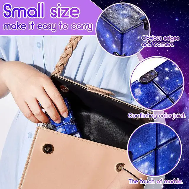 Alt view image 3 of 7 - Cube Anxiety Relief Toy Hand Held Magic Sensory Stress Cube Toy for Adults Relieve Stress Christmas Party Favors(4 Pcs,Starry)