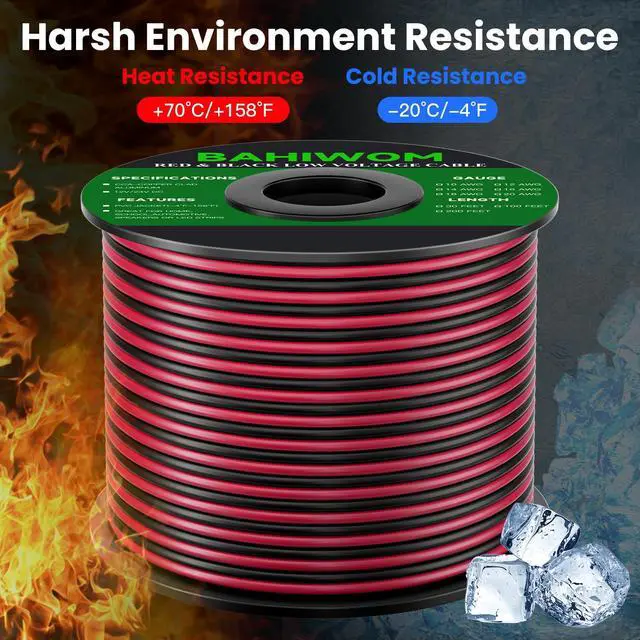 Alt view image 6 of 7 - 16 Gauge Wire 100FT 12V/24V DC Low Voltage Electrical Wire 2 Conductors Cable Flexible PVC Jacket Copper Clad Aluminum Extension Cord for Speaker, LED Strips, Automotive,Business
