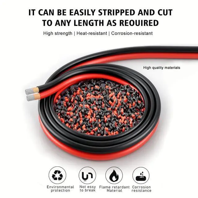 Alt view image 5 of 6 - 18 Gauge Wire,150FT 18/2 Red Black Electrical Wire Hookup Extension Cord 12/24V 2 Cable 18AWG for LED Ribbon Lamp Strip Tape Lights