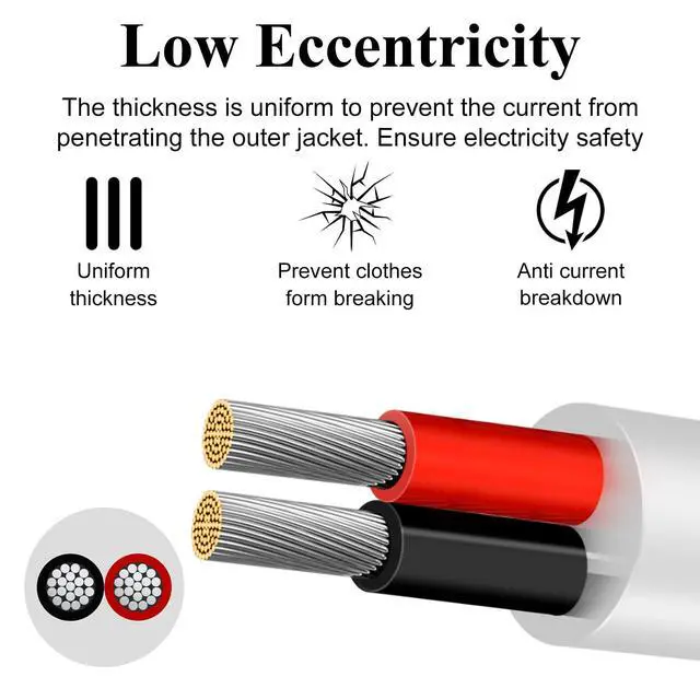 Alt view image 5 of 7 - 22 Gauge 2 Conductor Electrical Wire, 16.4FT Low Voltage 22/2 Tinned Copper Stranded 2 Wire Cable, 22 AWG White Flexible Extension Power Cord for Automotive, LED Lamp, Outdoor Landscape Lighting Etc
