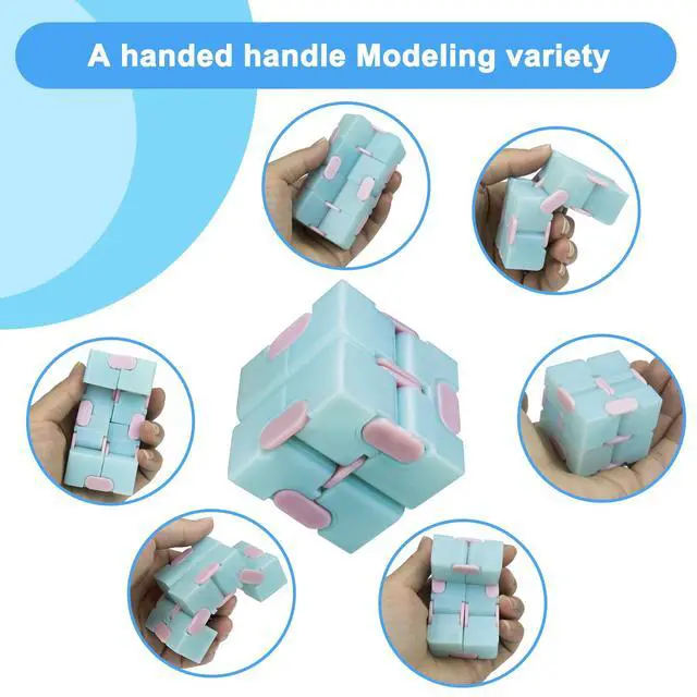 Alt view image 2 of 7 - Infinity Cube Fidget Toy Stress Relieving Fidgeting Game for Kids and Adults,Cute Mini Unique Gadget for Anxiety Relief and Kill Time (Macaron Blue)