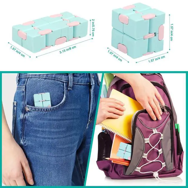 Alt view image 6 of 7 - Infinity Cube Fidget Toy Stress Relieving Fidgeting Game for Kids and Adults,Cute Mini Unique Gadget for Anxiety Relief and Kill Time (Macaron Blue)
