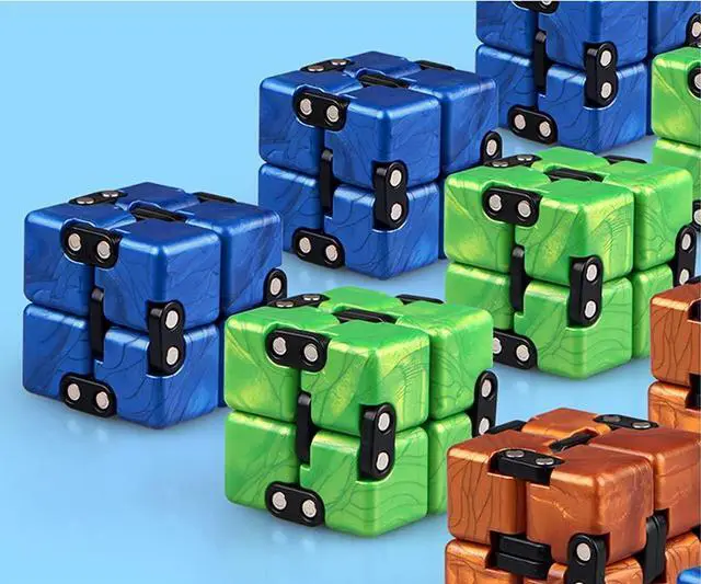 Alt view image 3 of 3 - Magic Crazy Cube Stress & Anxiety Relief Toy Killing Time Fidget Toy for Kids Adults ADD ADHD (Blue)