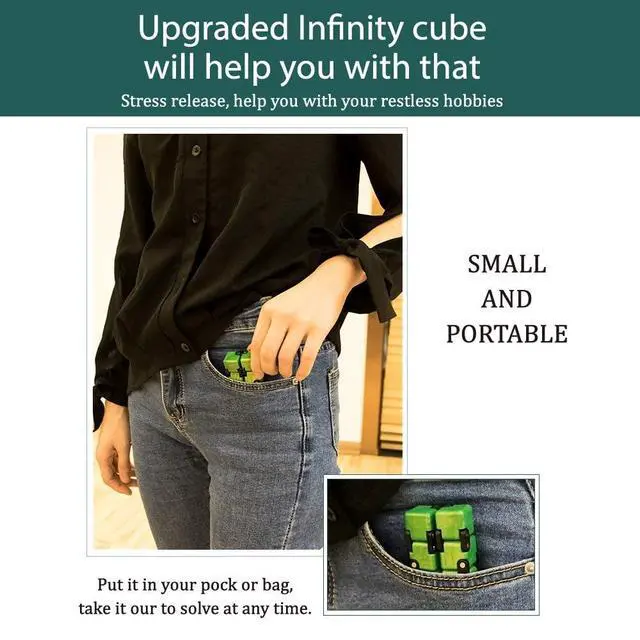 Alt view image 6 of 7 - Upgraded Infinity Cube Fidget Toy,Cool Mini Gadget Best for Stress and Anxiety Relief and Kill Time, Special Designed Texture Artistic and Fashion(Sapphire)