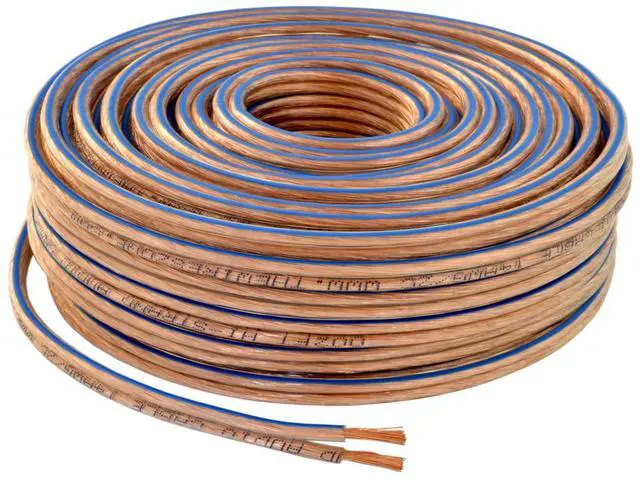 Main image of Car Home Audio Speaker Wire Transparent Clear Cable 16AWG 16/2 Gauge (50 feet)
