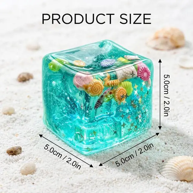 Alt view image 2 of 7 - Fidget Ice Cube, Fidget Toys, 1.96 Inch Stress Relief and Focus Enhancement Tool, Cube Sensory Toy for Office Workers, Portable Sensory Fidget Cube