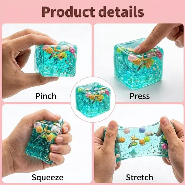 Alt view image 3 of 7 - Fidget Ice Cube, Fidget Toys, 1.96 Inch Stress Relief and Focus Enhancement Tool, Cube Sensory Toy for Office Workers, Portable Sensory Fidget Cube