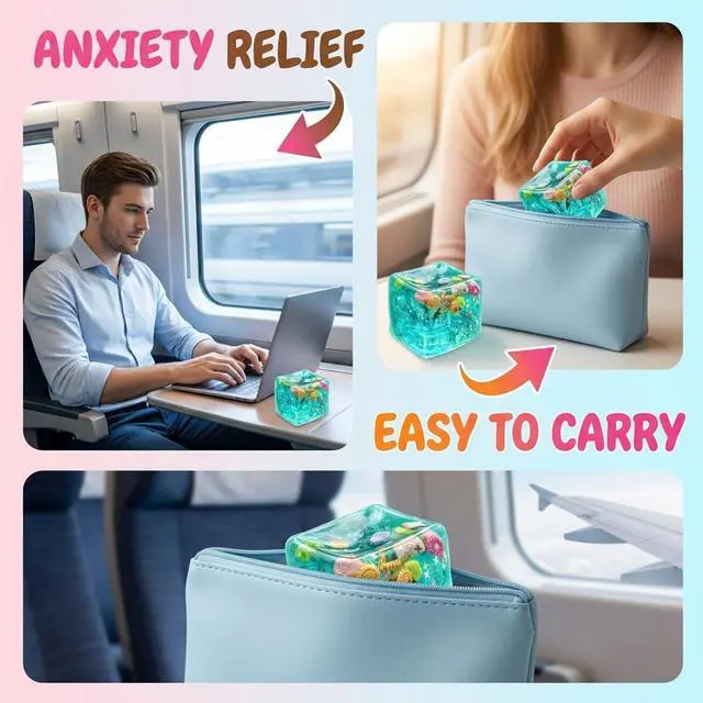 Alt view image 5 of 7 - Fidget Ice Cube, Fidget Toys, 1.96 Inch Stress Relief and Focus Enhancement Tool, Cube Sensory Toy for Office Workers, Portable Sensory Fidget Cube