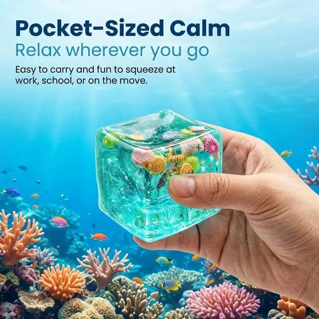 Alt view image 6 of 7 - Fidget Ice Cube, Fidget Toys, 1.96 Inch Stress Relief and Focus Enhancement Tool, Cube Sensory Toy for Office Workers, Portable Sensory Fidget Cube