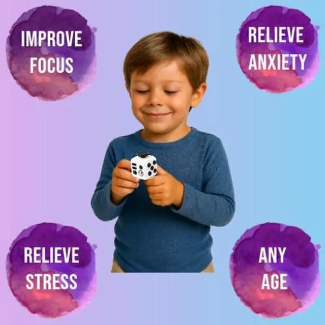 Alt view image 2 of 7 - Fidget Gadget Toy - Premium Quality Stress Relief Cube Toy for Adults and Kids - Improve Focus, Relieve Anxiety, and Increase Productivity - Durable and Portable Design