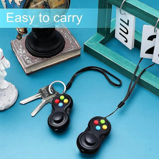 Alt view image 5 of 6 - 2 Pcs Fidget Toys for Adults Controller Fidget Pad Stress Relief Cube Clicker Game Controller Sensory Educational Toy for ADHD Autism Relief Stress Anxiety(Black Style)