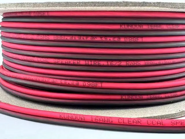 Alt view image 5 of 7 - 16 Gauge 16GA AWG 2 Conductors Speaker Cable Wire 2C CCA Conductors Copper Clad Aluminum CCAL 100FT 100 FT 30 Meters Red Black for Home Audio, Car Audio