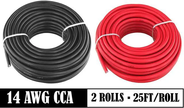 Alt view image 2 of 7 - 50ft CCA 14 Gauge Wire Automotive, 25ft Roll, 2 Colors, 14 AWG 12v, Speaker Electrical Wire Low Voltage Primary for Car Stereo Audio Trailer Harness Hookup Wiring DIY