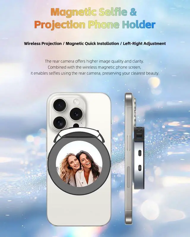 Alt view image 2 of 7 - Vlog Selfie Monitor Screen, Magnetic Phone Vlog Selfie Monitor Screen Bluetooth Remote, Using Phone Rear Camera for Selfie Vlog Live Stream TikTok, Compatible with iPhone & Android, Aluminum 2025 New