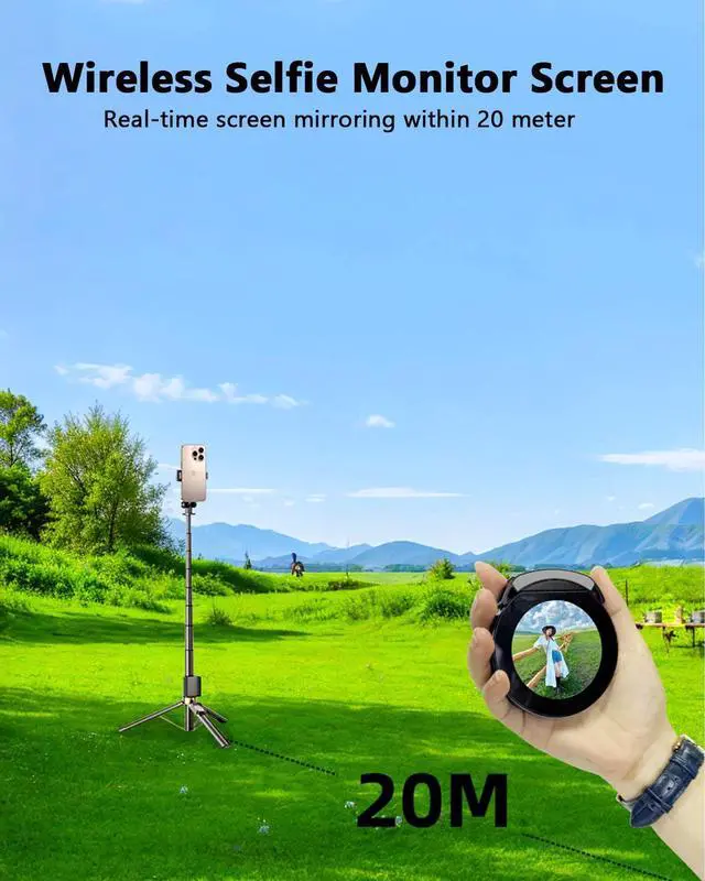 Alt view image 5 of 7 - Vlog Selfie Monitor Screen, Magnetic Phone Vlog Selfie Monitor Screen Bluetooth Remote, Using Phone Rear Camera for Selfie Vlog Live Stream TikTok, Compatible with iPhone & Android, Aluminum 2025 New