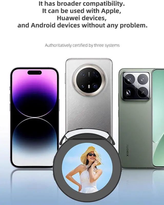 Alt view image 7 of 7 - Vlog Selfie Monitor Screen, Magnetic Phone Vlog Selfie Monitor Screen Bluetooth Remote, Using Phone Rear Camera for Selfie Vlog Live Stream TikTok, Compatible with iPhone & Android, Aluminum 2025 New