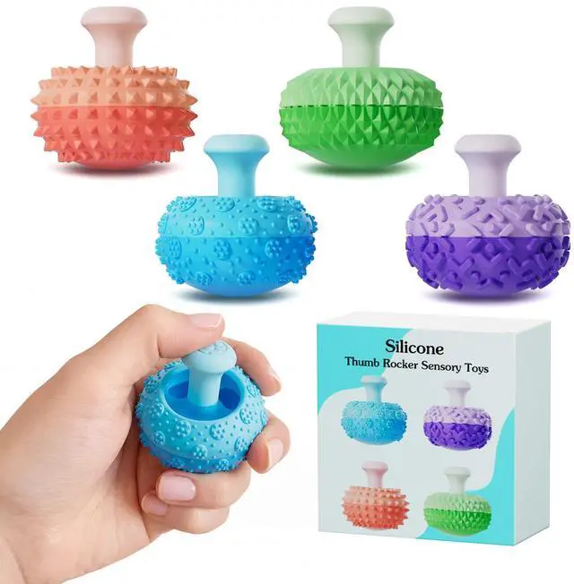 Main image of Silicone Thumb Rocker Fidget Toys for Kids ,4PCS Stress Relief Sensory Toys for Autism ADHD Anxiety,Fun Textures Gadgets,Office Desk Toy,Stocking Stuffers for Men Women Teen Gifts