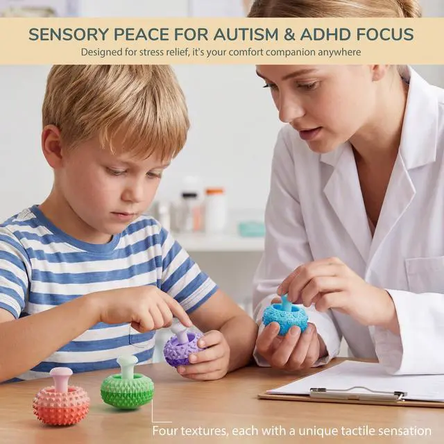 Alt view image 3 of 7 - Silicone Thumb Rocker Fidget Toys for Kids ,4PCS Stress Relief Sensory Toys for Autism ADHD Anxiety,Fun Textures Gadgets,Office Desk Toy,Stocking Stuffers for Men Women Teen Gifts