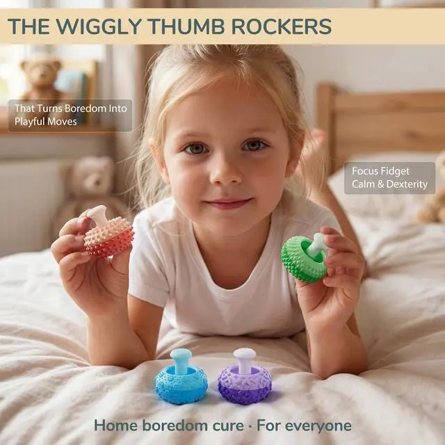 Alt view image 6 of 7 - Silicone Thumb Rocker Fidget Toys for Kids ,4PCS Stress Relief Sensory Toys for Autism ADHD Anxiety,Fun Textures Gadgets,Office Desk Toy,Stocking Stuffers for Men Women Teen Gifts