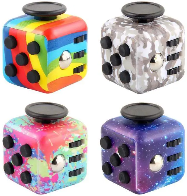 Main image of Fidget Cube for Adults, 4-Pack Cube Fidget Anxiety Relief, Silent & Audible Fidget Cube for Anxiety Relief, Handheld Sensory Toy for ADD/ADHD/OCD, Focus & Relaxation