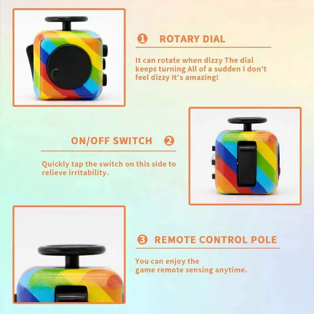 Alt view image 4 of 7 - Fidget Cube for Adults, 4-Pack Cube Fidget Anxiety Relief, Silent & Audible Fidget Cube for Anxiety Relief, Handheld Sensory Toy for ADD/ADHD/OCD, Focus & Relaxation