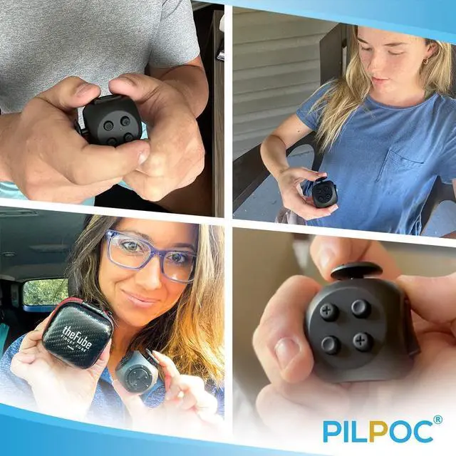 Alt view image 6 of 7 - theFube Fidget Cube, 6-Sided Stress Relief & Focus Toy for Adults & Kids, Boosts Concentration, Mindfulness Aid, Silent & Audible Modes, Includes Carry Case for Portability (Rainbow)