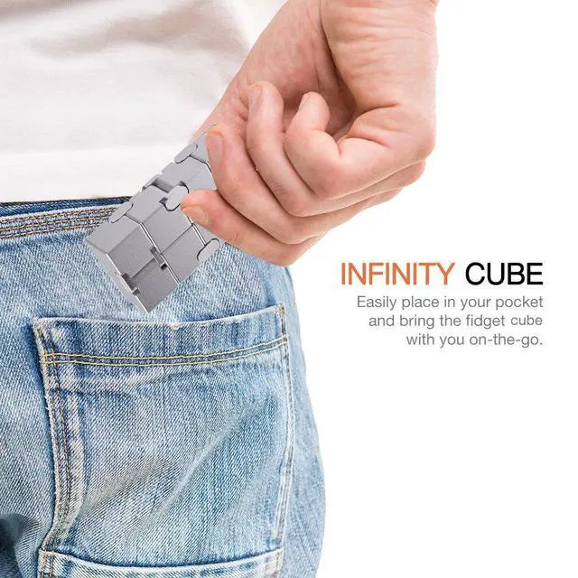 Alt view image 3 of 6 - Fidget Cube New Version Fidget Finger Toys - Metal Infinity Cube Prime for Stress and Anxiety Relief/ADHD, Ultra Durable Sensory Gifts for Adults and Teens Kids