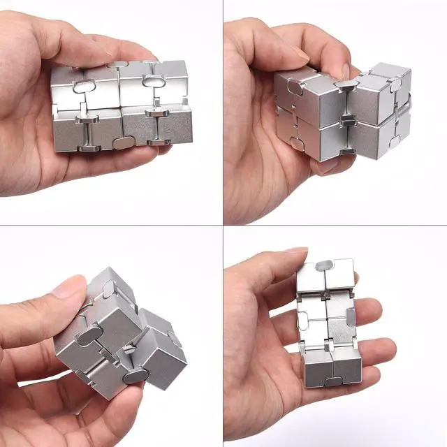 Alt view image 5 of 6 - Fidget Cube New Version Fidget Finger Toys - Metal Infinity Cube Prime for Stress and Anxiety Relief/ADHD, Ultra Durable Sensory Gifts for Adults and Teens Kids