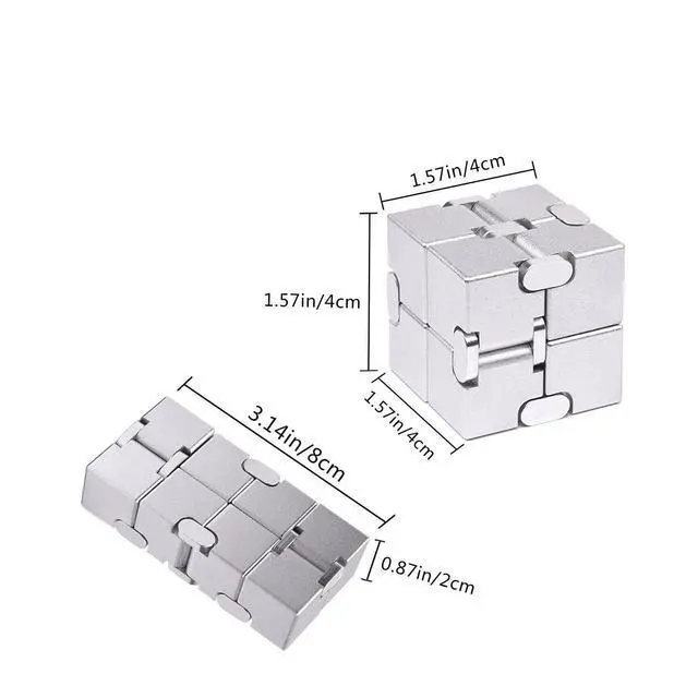 Alt view image 4 of 6 - Fidget Cube New Version Fidget Finger Toys - Metal Infinity Cube Prime for Stress and Anxiety Relief/ADHD, Ultra Durable Sensory Gifts for Adults and Teens Kids