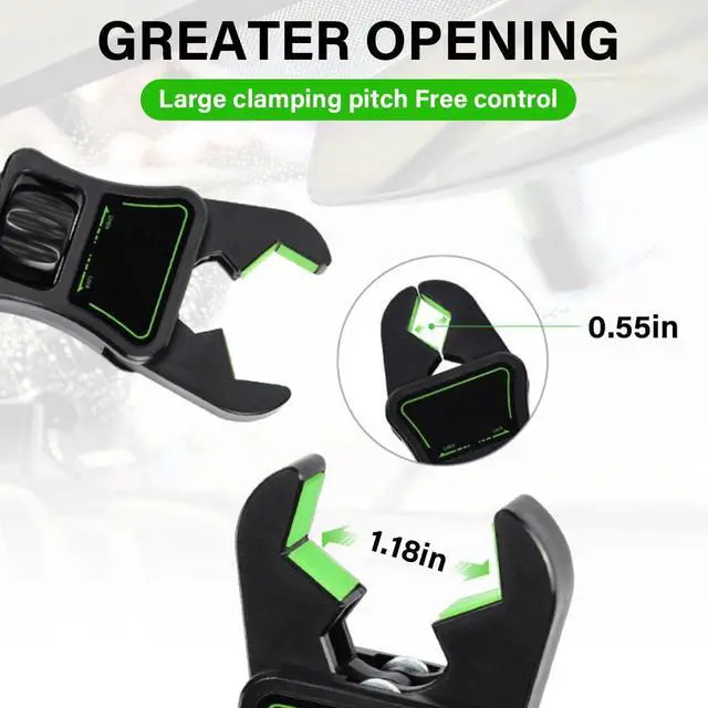 Alt view image 2 of 7 - Car Rear View Mirror Phone Holder, 360° Rotating Rearview Mirror Phone Mount, ABS Multi-Functional Adjustable Cellphone Holder, Universal Car Phone Holder for All Smartphones (Black/Green)