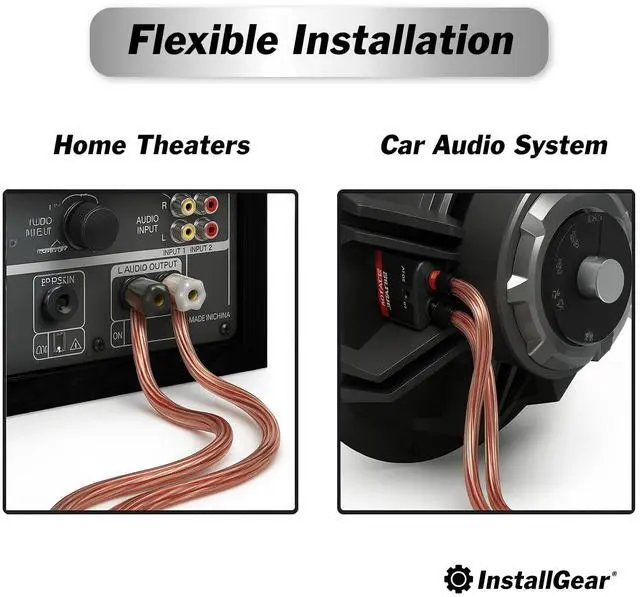 Alt view image 4 of 6 - 30ft 14 Gauge Speaker Wire - Clear Copper Wire for Car Audio, Home Theater, Surround Sound - Durable PVC Jacket - Easy Polarity ID - Flexible Speaker Cable