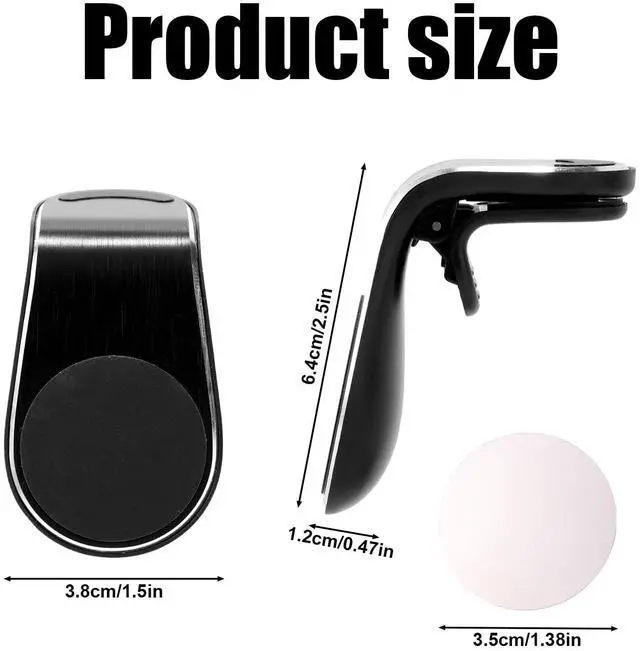Alt view image 2 of 7 - Mobile Phone Navigation Magnetic Bracket, 360° Rotational L-Type Magnetic Car Mount Universal Phone Holder Air Vent Car Magnet Mount for All Smartphones (Black)