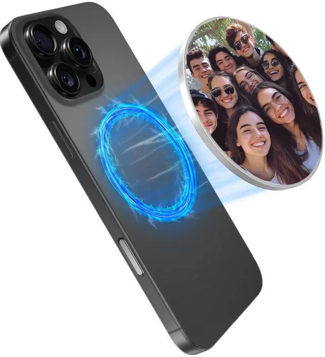 Main image of Magnetic Selfie Mirror for iPhone, Convex Wide-Angle Mirror for Back Camera Perfect for Vlogging Selfies