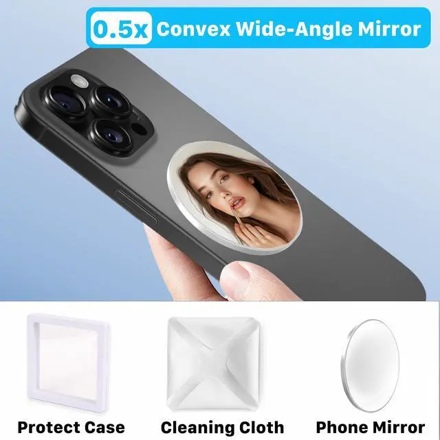 Alt view image 4 of 7 - Magnetic Selfie Mirror for iPhone, Convex Wide-Angle Mirror for Back Camera Perfect for Vlogging Selfies