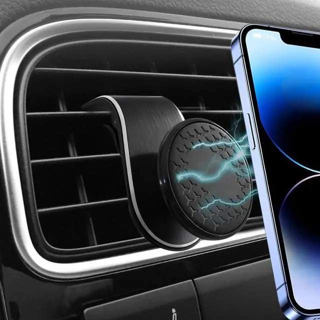 Main image of Magnetic Phone Holder, Strong Magnetic Phone Mount for Car, 360 Adjustable Magnetic Car Phone Holder Mount, Universal Car Vent Cellphone Holder Fit for All Smartphones (Black)