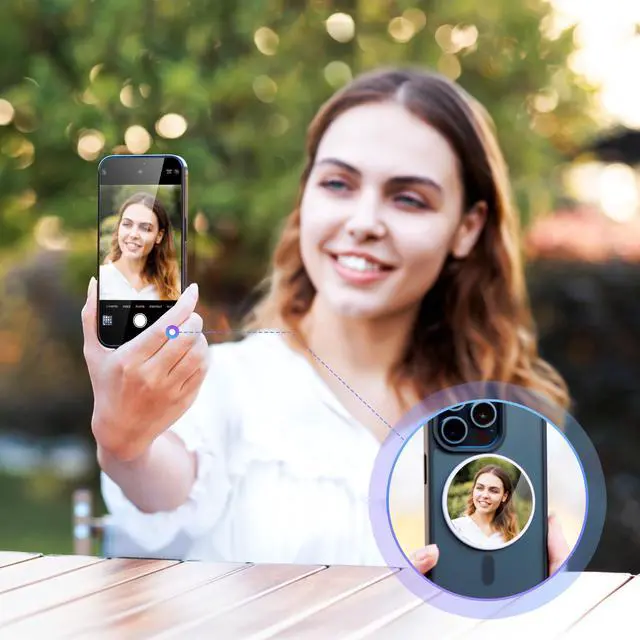 Alt view image 2 of 7 - 2.2" Magnetic Selfie Mirror for Back Camera,Slim Phone Convex Mirror for Magsafe Compatible with iPhone 17 16 15 14 13 Pro Max Plus,Mag-Safe Case & All Phone for Wide Angle Selfies &Vlogging&Streaming