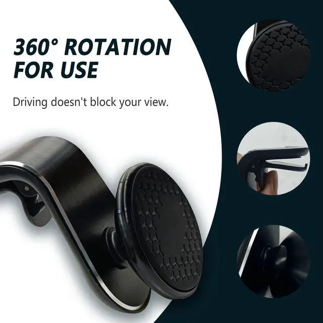 Alt view image 5 of 7 - Strong Magnetic Phone Mount for Car, Universal Car Vent Phone Holder, 360° Rotation Adjustable Magnetic Smartphone Holder, Fit for All Smartphones - Black