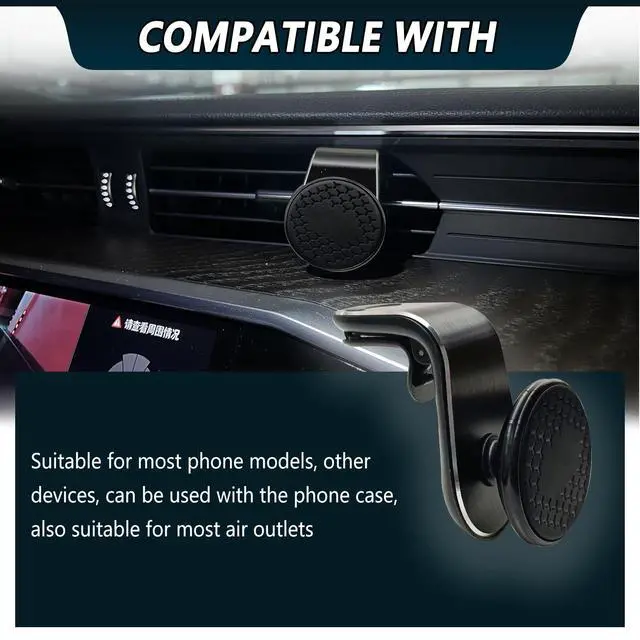 Alt view image 6 of 7 - Strong Magnetic Phone Mount for Car, Universal Car Vent Phone Holder, 360° Rotation Adjustable Magnetic Smartphone Holder, Fit for All Smartphones - Black