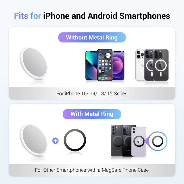 Alt view image 6 of 7 - Magnetic Phone Mirror,2.2" Round Plane Flat Magnetic Selfie Mirror for Back Camera Compatible with iPhone 17 Air 16 15 14 13 Pro Max Plus,Mag-Safe Case & All Phone for Outdoor Make Up Check Selfies