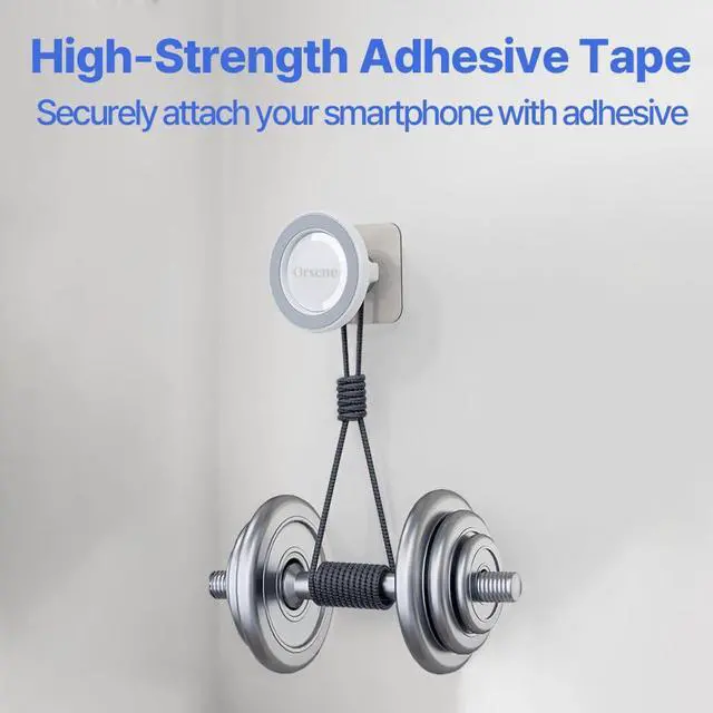 Alt view image 6 of 7 - for MagSafe Wall Mount Magnetic Phone Holder Includes All Smartphone Compatible Rings (Self-Adhesive), 360 Degree Free Rotation, Shower Mirror,Bathroom,Kitchen (White)