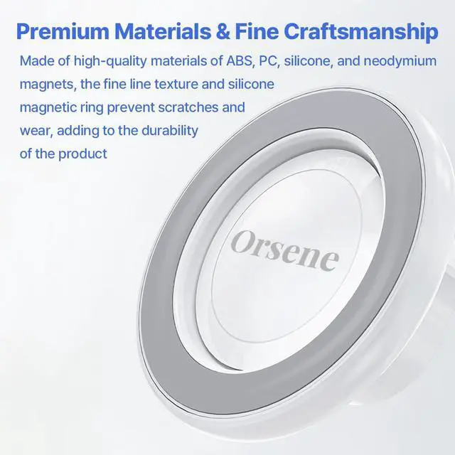 Alt view image 7 of 7 - for MagSafe Wall Mount Magnetic Phone Holder Includes All Smartphone Compatible Rings (Self-Adhesive), 360 Degree Free Rotation, Shower Mirror,Bathroom,Kitchen (White)