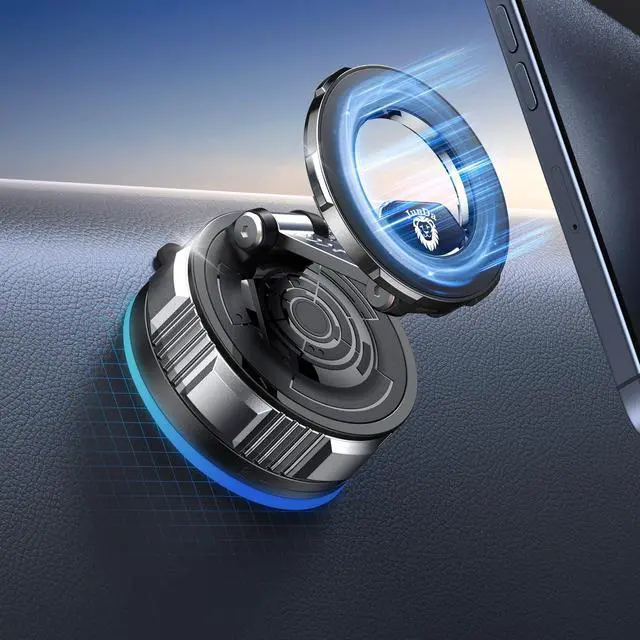 Main image of Suction Cup Magnetic Phone Holder,360° Adjustable Foldable Retractable Suction Cup Car Mount,Compatible with iPhone Android and All Smartphones