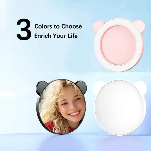 Alt view image 7 of 7 - Magnetic Selfie Mirror for Back Camera - Convex Phone Mirror Compatible with MagSafe, iPhone 16/15/14/13/12 Pro Max Plus & All Phones, Ideal for Selfies, Vlogging, Streaming - Pink