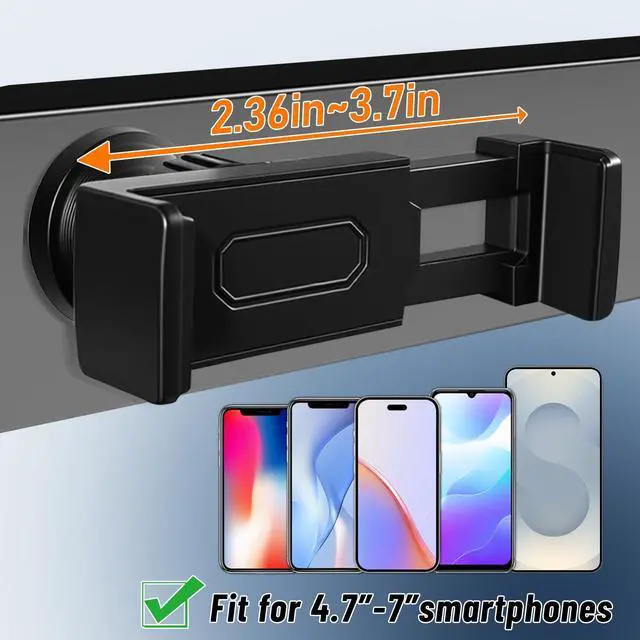 Alt view image 5 of 7 - Gym Phone Holder 360 Rotation Golf Cart Phone Mount Magnet Phone Holder for Gym Fit 4.7-7 Inch Smartphone Gym Accessories for Women Men (Square clamp Head Single Magnetic Suction Type)